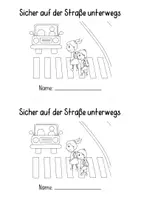 Vorschau - Arbeitsblätter - Verkehrserziehung Grundschule – Sicher im Straßenverkehr | Arbeitsheft zu Ampel, Verkehrsschildern & Zebrastreifen - Seite 1