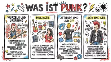 Vorschau - Arbeitsblätter - AB mit Fragen zum Thema "Punk" + Lösungsblatt + Mindmap + Infografik - Seite 1