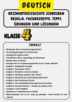 Vorschau - Arbeitsblätter - Reizwortgeschichte schreiben Regeln, Fachbegriffe, Tipps, Übungen und Lösungen - Probevorbereitung Klasse 4 - Deckblatt