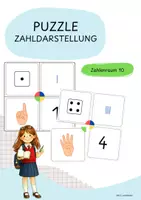 Vorschau - Spiele - Zahlenraum 10 Puzzle | Mengenerfassung | Freiarbeit | Zahldarstellung - Deckblatt