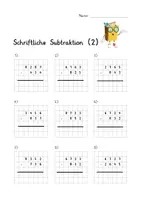 Vorschau - Arbeitsblätter - 3 x doppelseitiges Arbeitsblatt zur schriftliche Subtraktion mit Lösungen (Erweiterungstechnik, erweitern) - Seite 2