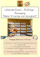 Vorschau - Stundenentwürfe - Lehrprobe Kunst Grundschule - Bewegung zeichnen - Bildfolge "Ich springe vom Sprungbrett" (Klasse 2) - Deckblatt