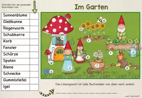 Vorschau - Arbeitsblätter - Lese-Suchbild Lesespur IM GARTEN - Seite 3