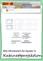 Vorschau - Bildkarten - Quader in Kabinettprojektion - Wort-/Bildkarten - Deckblatt
