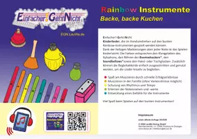 Vorschau - Arbeitsblätter - Kinderlied für die Rainbow Instrumente - Backe, backe Kuchen - Deckblatt
