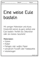Vorschau - Mal- und Bastelvorlagen - Herbst Kunstprojekt: Die weise Eule – Bastelvorlage | Kreative Herbstidee I Eule basteln - Seite 2