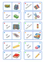 anteprima - Materiale di supporto/inclusione - Der Schulsachen Domino - Deutsch L2 - Pagina 1
