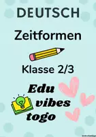 Vorschau - Arbeitsblätter - Deutsch Klasse 2/3 Zeitformen - Deckblatt