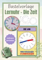 Vorschau - Mal- und Bastelvorlagen - Uhr Bastelvorlage - die Uhrzeit - Lernuhr (versch. Varianten) - Deckblatt