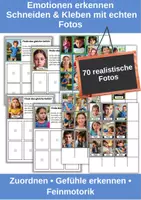 Vorschau - Arbeitsblätter - Emotionen erkennen – Schneiden & Kleben - Deckblatt