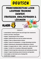 Vorschau - Arbeitsblätter - Probevorbereitung Lesen Leseprobe Training Sachtext: Strategien, Analysefragen & Lösungen Klasse 4 - Deckblatt