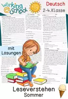Vorschau - Arbeitsblätter - Lesen | Leseverstehen | Leseverständnis | Sommer | Klasse 2-4 - Deckblatt