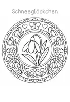 Vorschau - Mal- und Bastelvorlagen - Frühblüher Mandalas - Ausmalbilder Klasse 1-2 - Seite 1