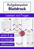 Vorschau - Arbeitsblätter - Blutdruck Lesetext einfach verständlich mit Aufgaben + Lösungen und Wortspeicher Leseverstehen - Deckblatt