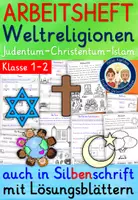 Vorschau - Stundenentwürfe - Weltreligionen Grundschule Klasse 1 und 2 ARBEITSHEFT (Judentum Christentum Islam im Vergleich) - Deckblatt
