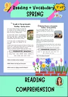 Vista previa - Fichas informativas / Documentos de lectura - 🌸 Reading & Vocabulary – SPRING | Comprensión lectora y vocabulario en inglés (5º–6º Primaria) - Portada