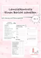Vorschau - Arbeitsblätter - Bericht schreiben Lernzielkontrolle/ Arbeit (Kl. 3/4) - Deckblatt