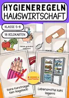 Vorschau - Arbeitsblätter - Hygiene in der Küche und Umgang mit Lebensmitteln – Bildkarten & Arbeitsmaterial für den Kochunterricht - Seite 1