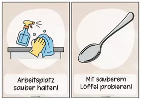 Vorschau - Bildkarten - 18 Bildkarten: Hygieneregeln in der Schulküche (Hauswirtschaft / Haushalt und Ernährung / Kochunterricht) - Seite 2