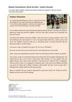 Vorschau - Arbeitsblätter - Reading Comprehension: Outdoor Education + Mediation (Leseverstehen A2) - Deckblatt