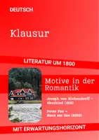 Vorschau - Arbeitsblätter - Deutschklausur Oberstufe: Romantik vs. Moderne – Motivvergleich Wanderschaft & Weltflucht (Eichendorff vs. Peter Fox) + Erwartungshorizont - Deckblatt