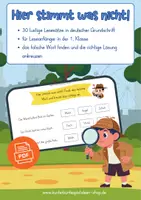 Vorschau - Arbeitsblätter - Wörter-Detektive – Lustige Lesesätze und Schreibübungen für Leseanfänger - Seite 1