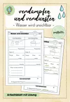 Vorschau - Arbeitsblätter - Verdampfen und Verdunsten - Arbeitsblatt mit Lösung - Deckblatt