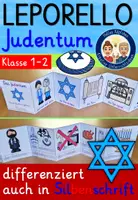 Vorschau - Mal- und Bastelvorlagen - Judentum Grundschule LEPORELLO Klasse 1 und 2 Ethik Religion (Weltreligionen) - Deckblatt