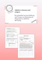 Vorschau - Arbeitsblätter - Adjektive erkennen und steigern - Deckblatt