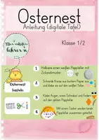 Vorschau - Präsentationen/Tafelbilder - Osternest Küken basteln (Anleitung - digitale Tafel) - Deckblatt