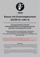 Vorschau - Unterrichtsreihen - Sprachwandel: Dückers: Sprachverfall - ein Irrtum, Klausur - Deckblatt