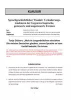 Vorschau - Unterrichtsreihen - Sprachwandel: Dückers: Sprachverfall - ein Irrtum, Klausur - Seite 2