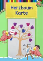 Vorschau - Mal- und Bastelvorlagen - Muttertag, Vatertag, bastle eine Herzbaum-Karte - Deckblatt