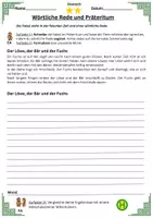 Vorschau - Arbeitsblätter - Wörtliche Rede und Präteritum in Fabeln (inkl. Merkblatt und Lösungen) - Seite 1