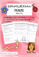 Vorschau - Arbeitsblätter - Leseverstehen Frühling Klasse 3 4 - Deckblatt