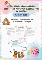 Vorschau - Arbeitsblätter - Wörtliche Rede und Präteritum in Fabeln (inkl. Merkblatt und Lösungen) - Deckblatt