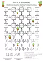Vorschau - Spiele - Labyrinth Bruchrechnung – Addieren, Subtrahieren, Multiplizieren & Dividieren (Klasse 5/ 6/ 7) – Spiel & Knobeln | Mit Lösungen - Seite 1