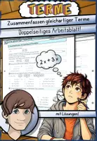 Vorschau - Arbeitsblätter - Gleichartige Terme zusammenfassen - Deckblatt