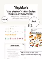 Vorschau - Präsentationen/Tafelbilder - Mitspielsatz: "Alles ist relativ" - Schloss Einstein | ORFF-Instrumente | Fernsehlieder in Musik - Deckblatt