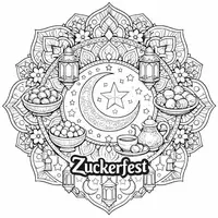 Vorschau - Mal- und Bastelvorlagen - Mandala zu Zuckerfest - Seite 1