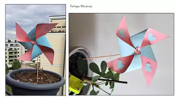 Vorschau - Mal- und Bastelvorlagen - Zweifärbiges Herz-Windrad gestalten - Seite 2