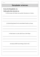 Vorschau - Arbeitsblätter - Satzglieder - Seite 1