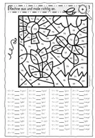 Vorschau - Arbeitsblätter - Rechenmalblätter | Rechnen und Malen | Zahlenraum 100 | Klasse 2 | Frühling - Seite 1