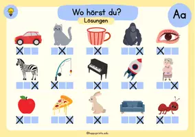 Vorschau - Fördermaterial/Inklusion - Wo hörst du den Laut? - Phonologische Bewusstheit - Seite 3
