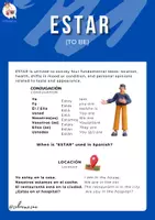 Vista previa - Unidades / Secuencias / Situaciones de Aprendizaje - 📍 El Verbo ESTAR: Pack de Gramática Visual A1 - Portada
