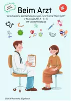 Vorschau - Arbeitsblätter - Beim Arzt - Krankheiten & Schmerzen - Deckblatt