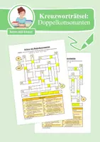 Vorschau - Arbeitsblätter - Kreuzworträtsel: Wörter mit Doppelkonsonanten (doppelter Mitlaut) - Deckblatt