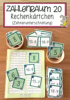 Vorschau - Anderer Materialtyp - Zahlenraum 20 Rechenkärtchen (Zehnerunterschreitung) - Deckblatt