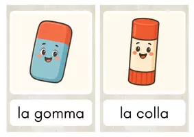 anteprima - Flashcard - Flashcard oggetti della scuola a colori e in b/n - Pagina 2