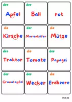Vorschau - Spiele - 22 Bildkärtchen mit Montessori- Beschriftung zur Farbe rot - Seite 3